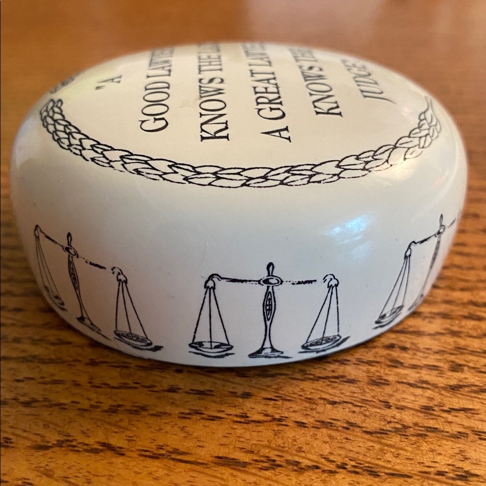 Made in England Faux Scrimshaw Lawyer Paperweight - Picture 3 of 5